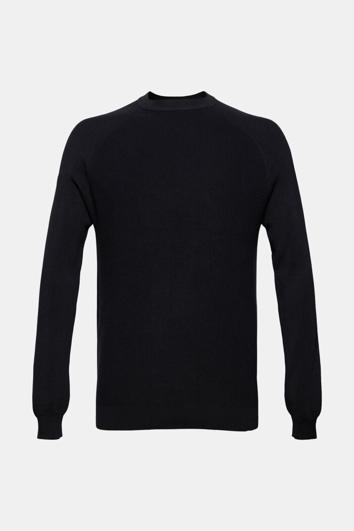 Crewneck jumper, 100% cotton, BLACK, detail image number 0