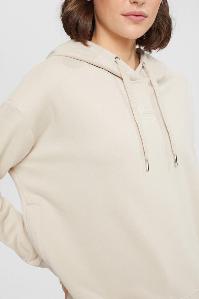 Hoodie with zip sides, LIGHT TAUPE, detail image number 2