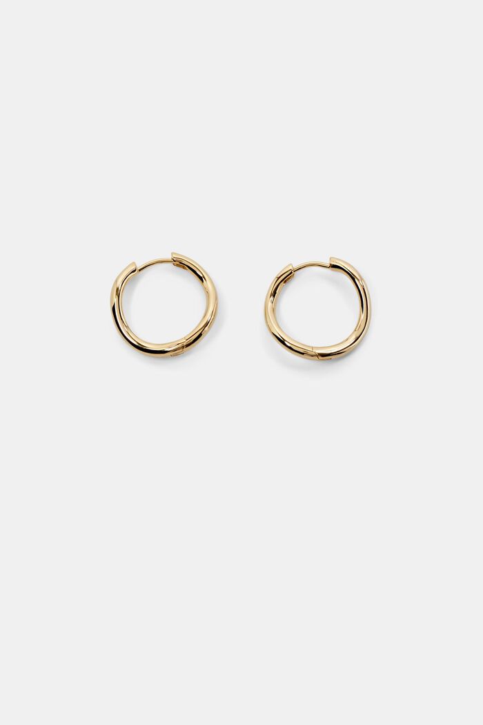 18K Gold-Plated Wave Hoop Earrings, GOLD, detail image number 2