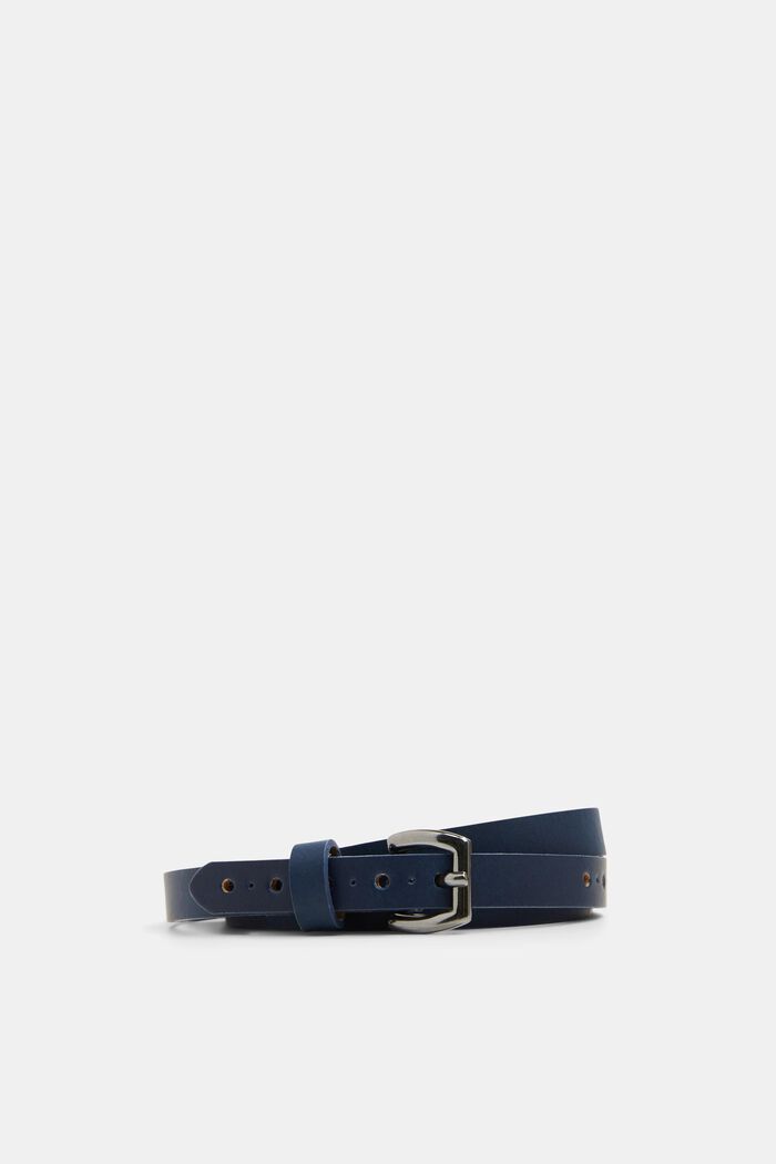 Thin leather belt with holes