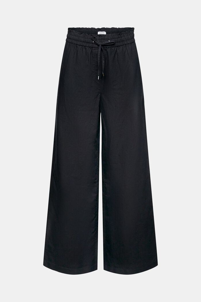 Cotton-Linen Pants, BLACK, detail image number 7