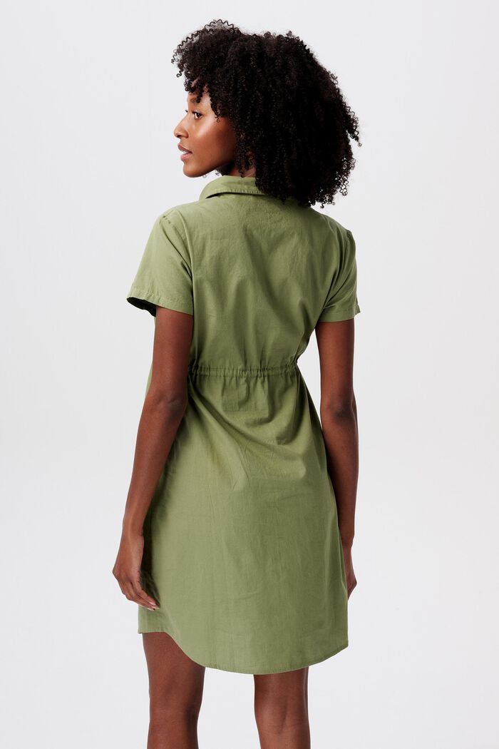 MATERNITY Nursing Shirt Dress, OLIVE GREEN, detail image number 3