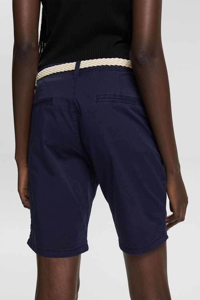 Shorts with woven belt, NAVY, detail image number 0