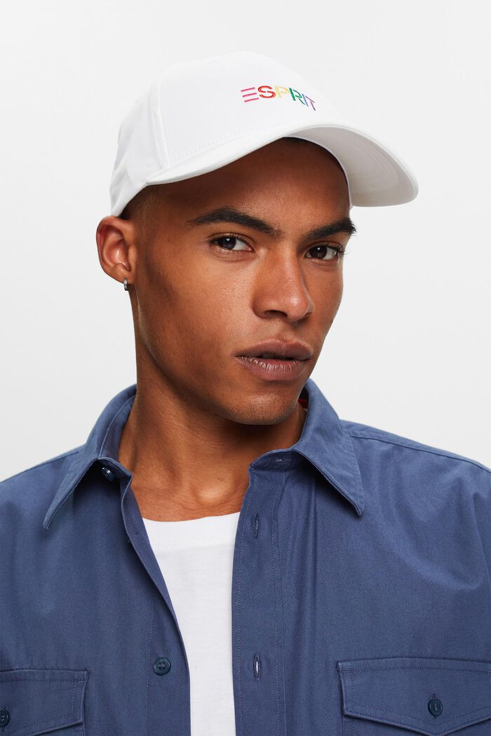 Embroidered Baseball Cap, WHITE, detail image number 2