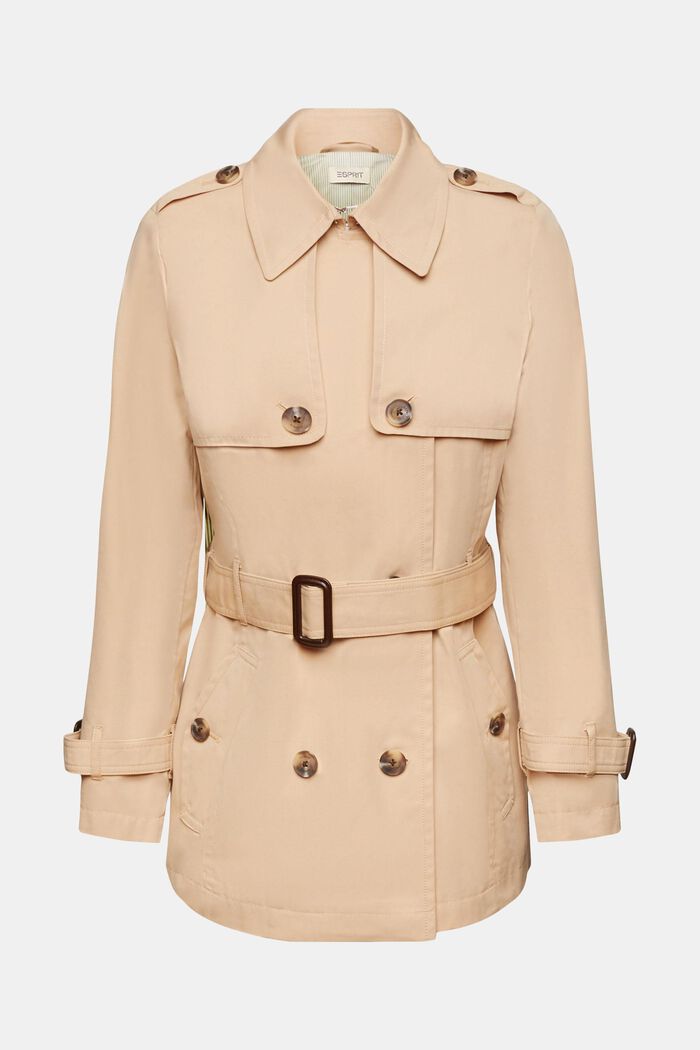 Short trench coat with belt, SAND, detail image number 6