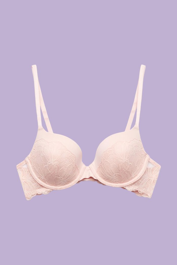 Padded Underwire Lace Bra, LIGHT PINK, detail image number 5