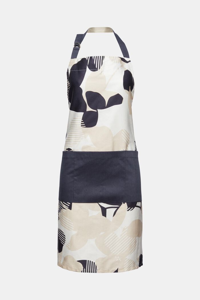 Floral apron, 100% cotton, WHITE, detail image number 0