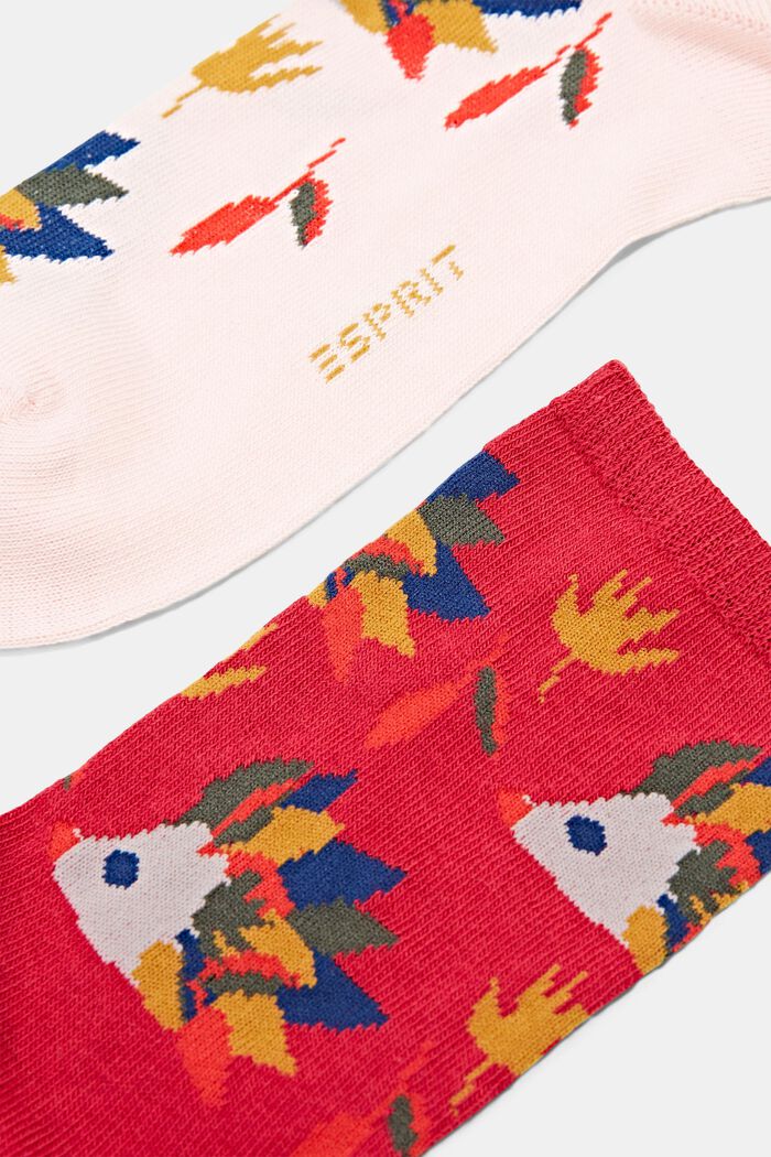 2-pack of socks made of blended organic cotton, ROSE/RED, detail image number 1