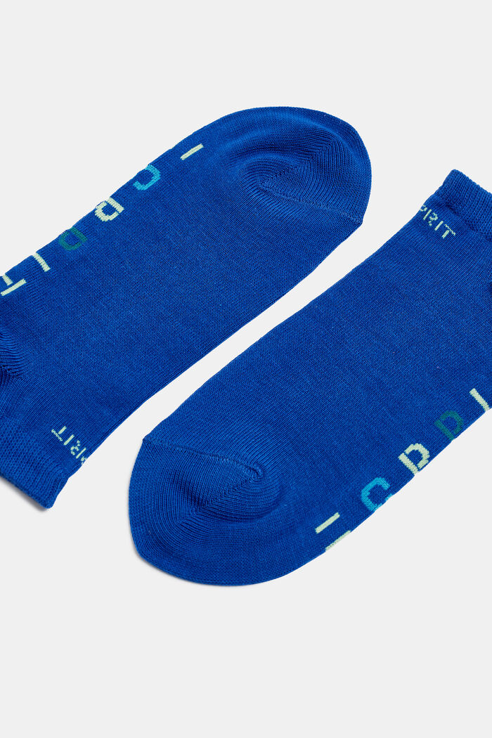 Double pack of trainer socks with a logo, DEEP BLUE, detail image number 1