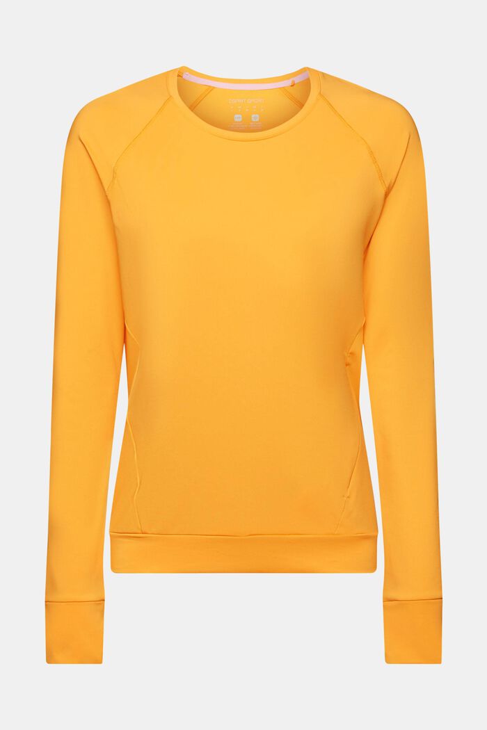 Long-sleeved sports top with E-Dry, GOLDEN ORANGE, detail image number 5
