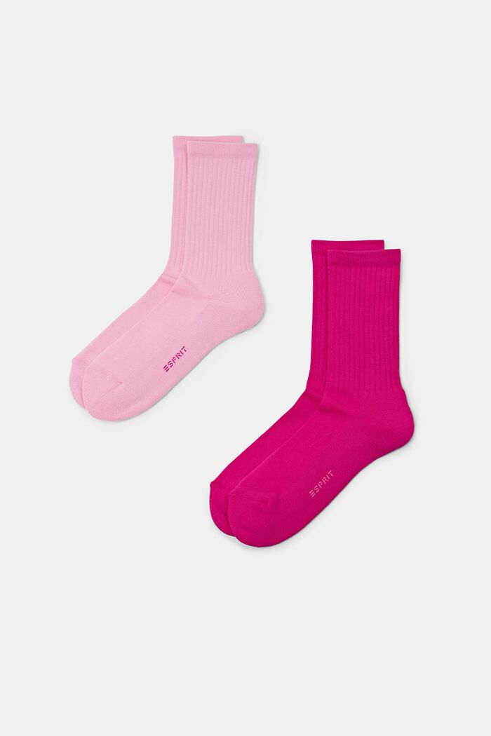 2-Pack Ribbed Socks, ROSE / PINK, detail image number 0