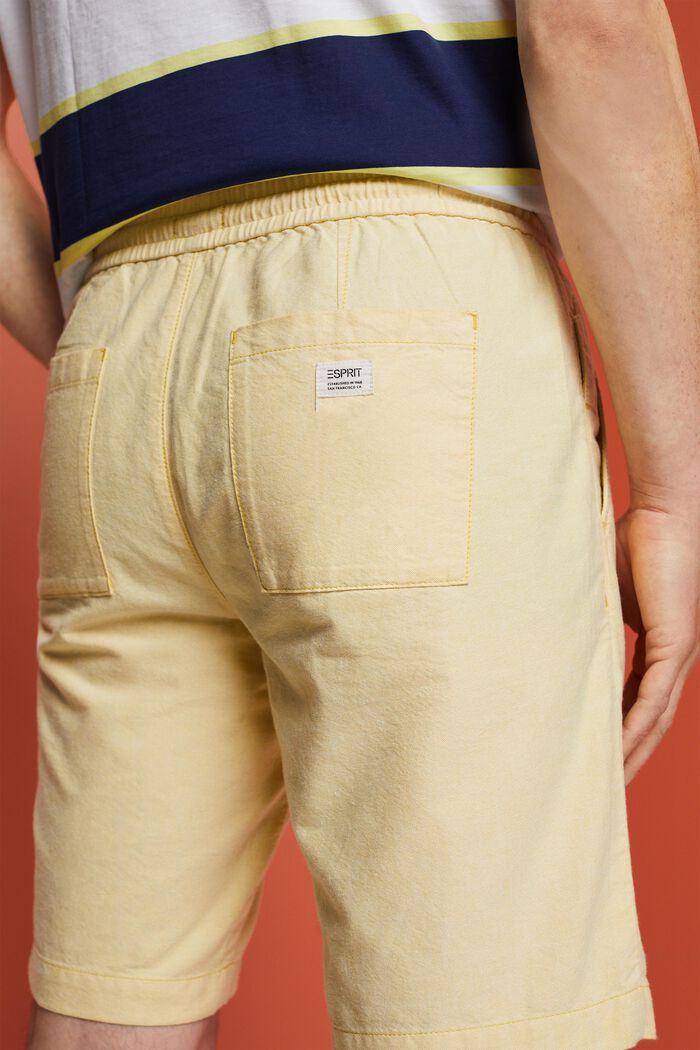 Pull-on twill shorts, 100% cotton, DUSTY YELLOW, detail image number 4