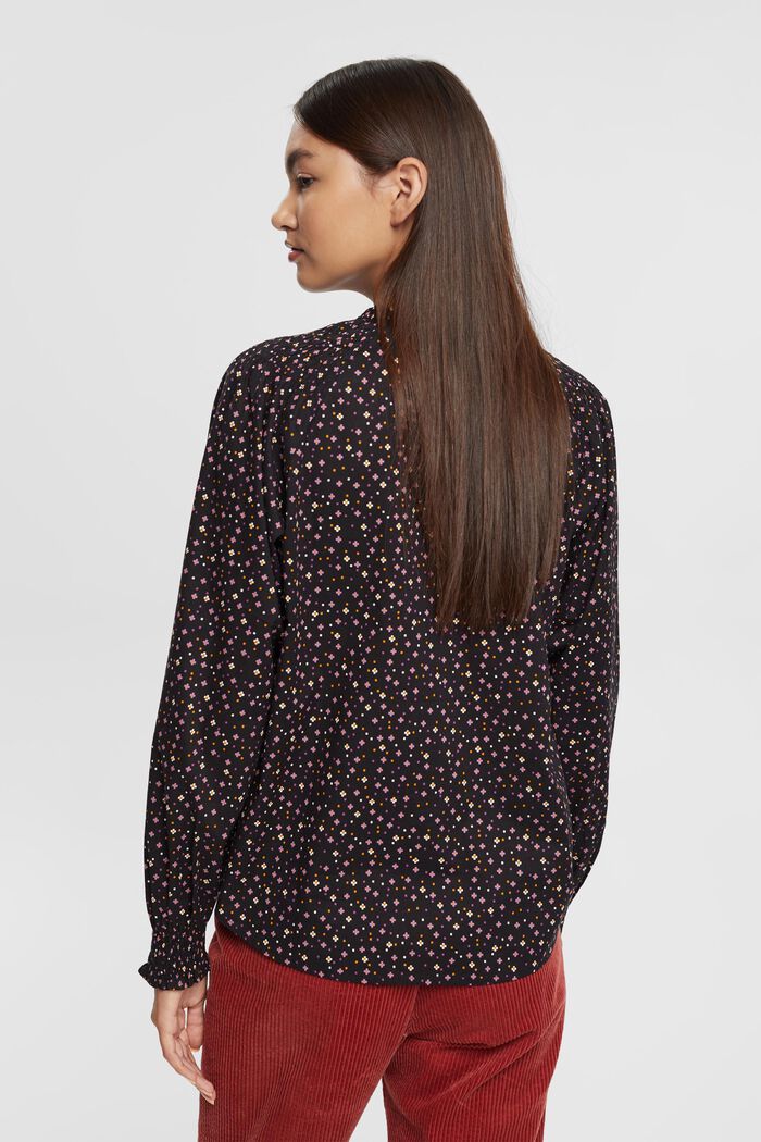 Patterned blouse, organic cotton, BLACK, detail image number 3
