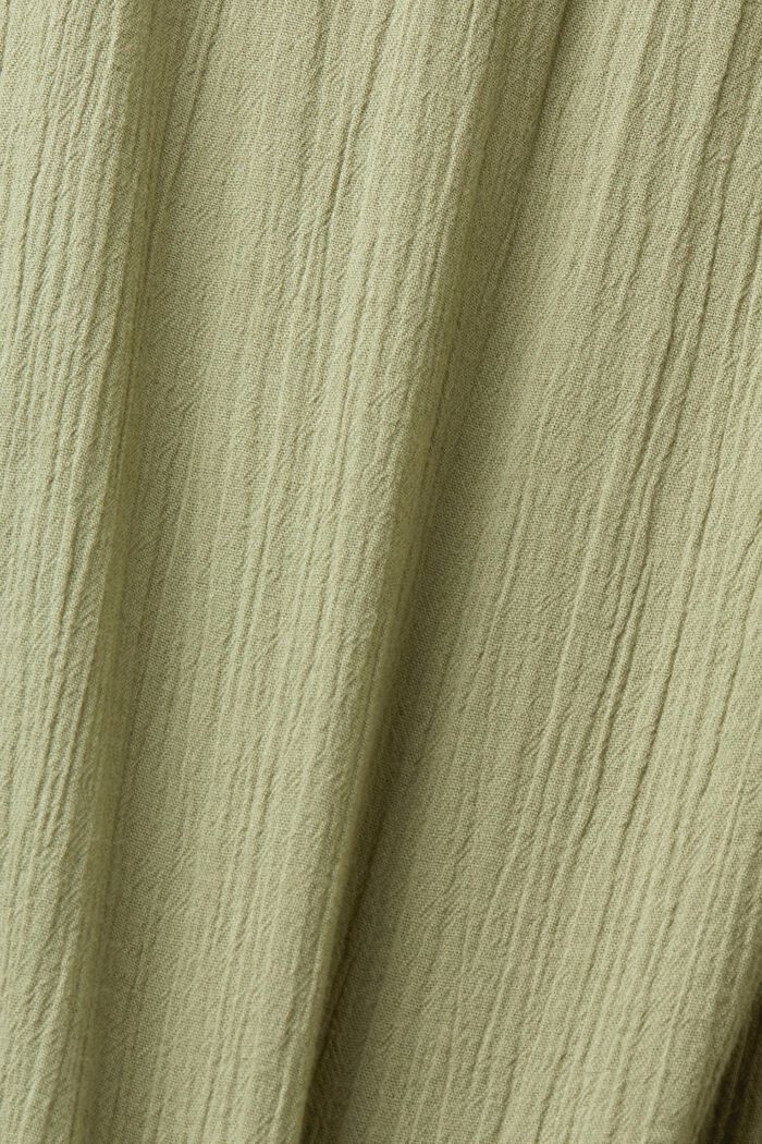 Cotton blouse with flounced sleeves, LIGHT KHAKI, detail image number 6