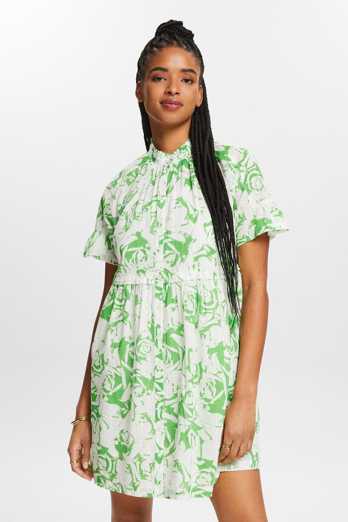 A-lined Printed Mini Dress, CITRUS GREEN, detail image number 0