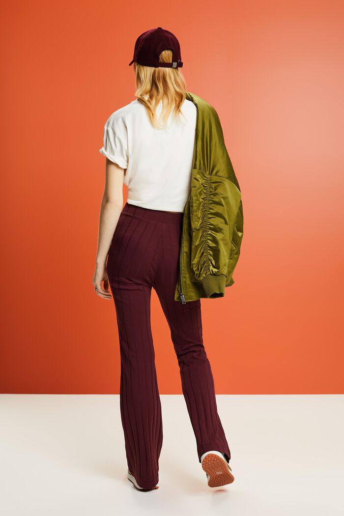 ESPRIT - Ribbed Jersey Flared Pants at our online shop