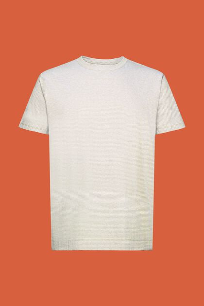 Striped jersey T-shirt, cotton-linen blend