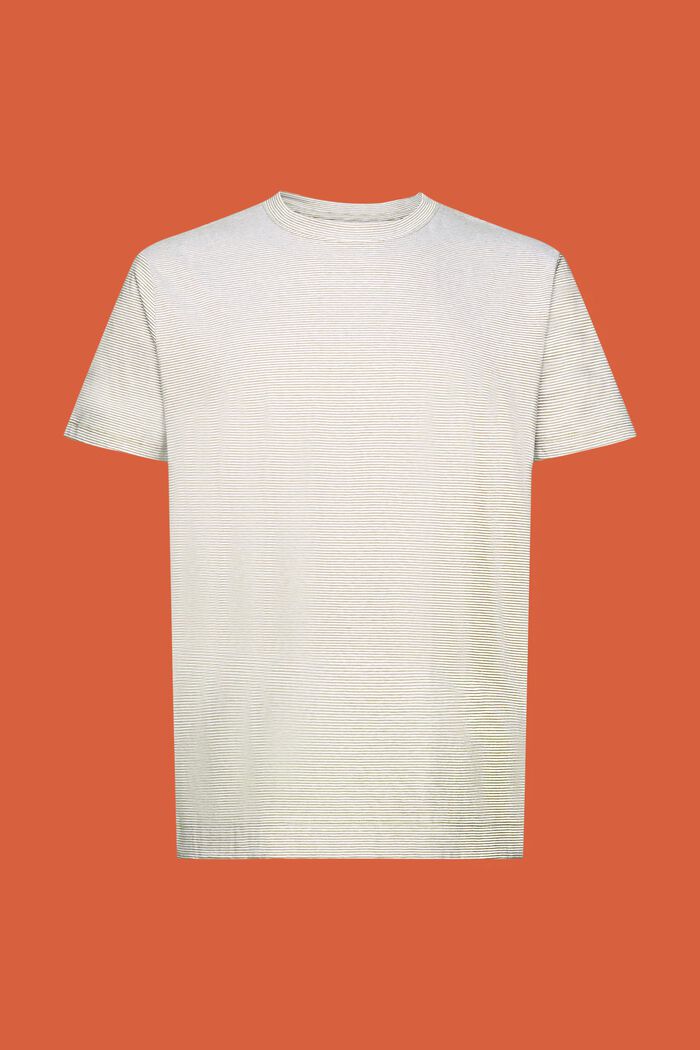 Striped jersey T-shirt, cotton-linen blend, LEAF GREEN, detail image number 6