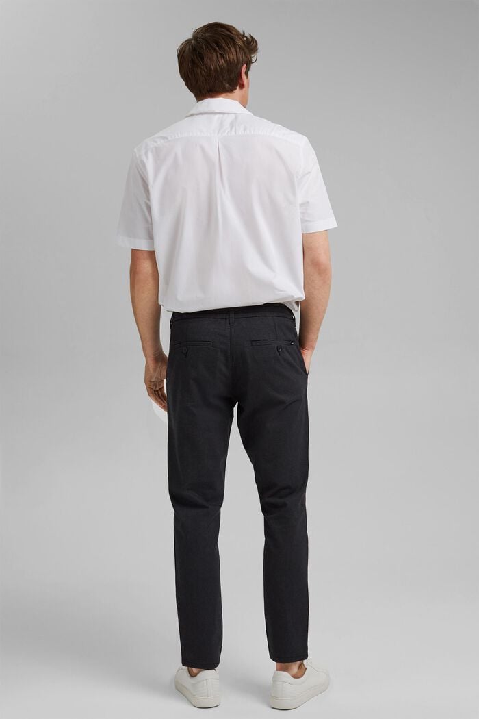 Two-tone suit trousers made of blended cotton, ANTHRACITE, detail image number 3