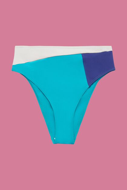 High-waist bikini bottoms in colour block design