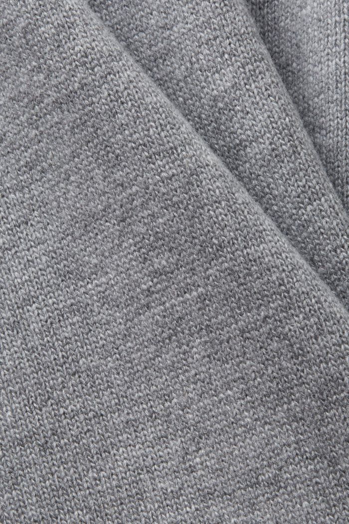 Wool Blend V-Neck Cardigan, MEDIUM GREY, detail image number 5