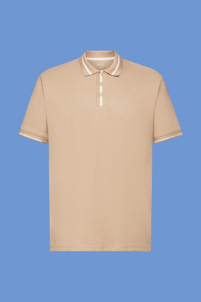 Jersey polo shirt, cotton blend, SAND, detail image number 5