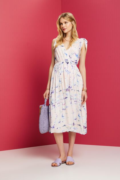 ESPRIT - Patterned midi dress, LENZING™ ECOVERO™ at our online shop