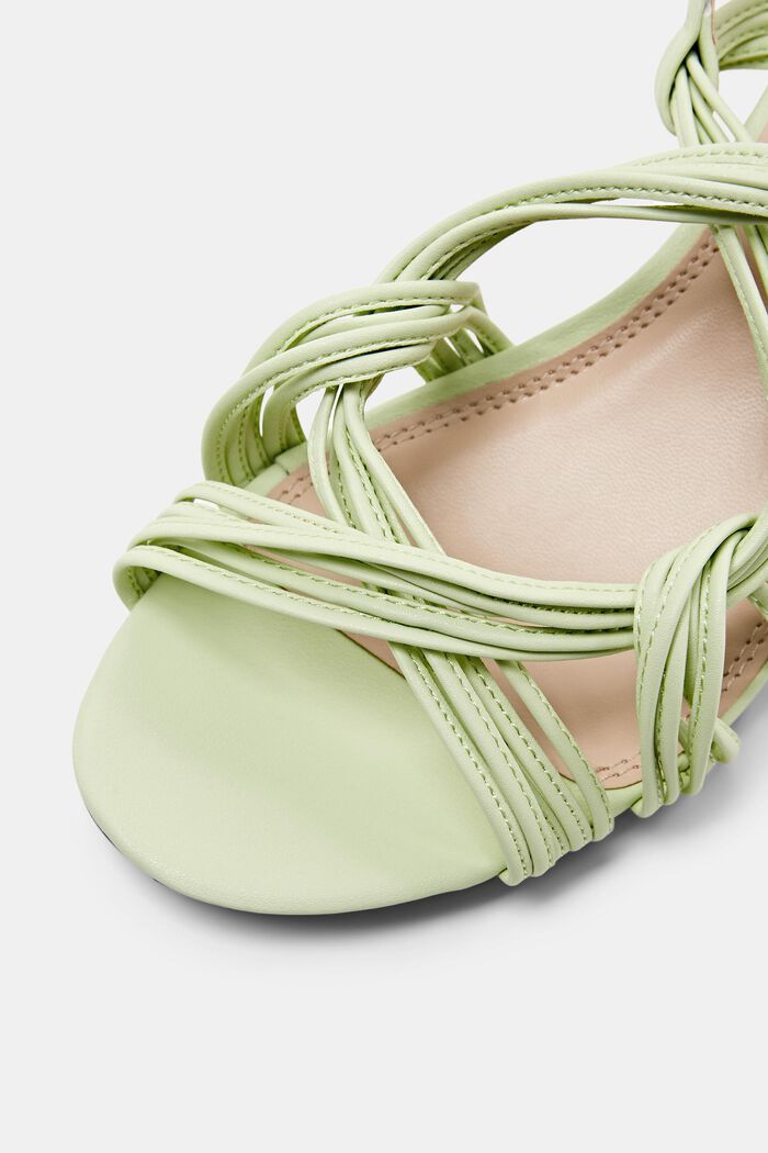 Strappy block heel sandals, LIGHT GREEN, detail image number 3