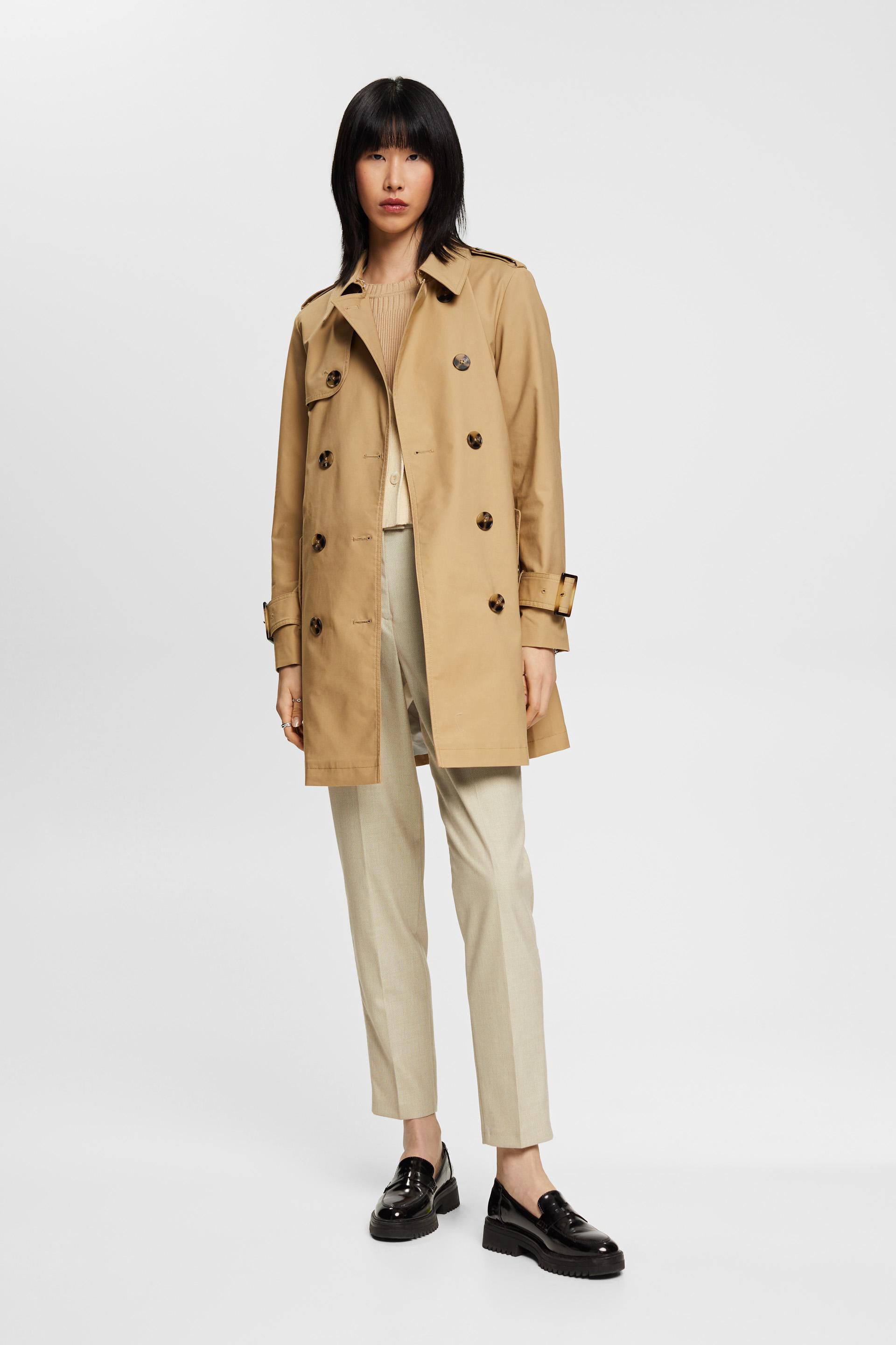ESPRIT - Double-breasted trench coat at our online shop