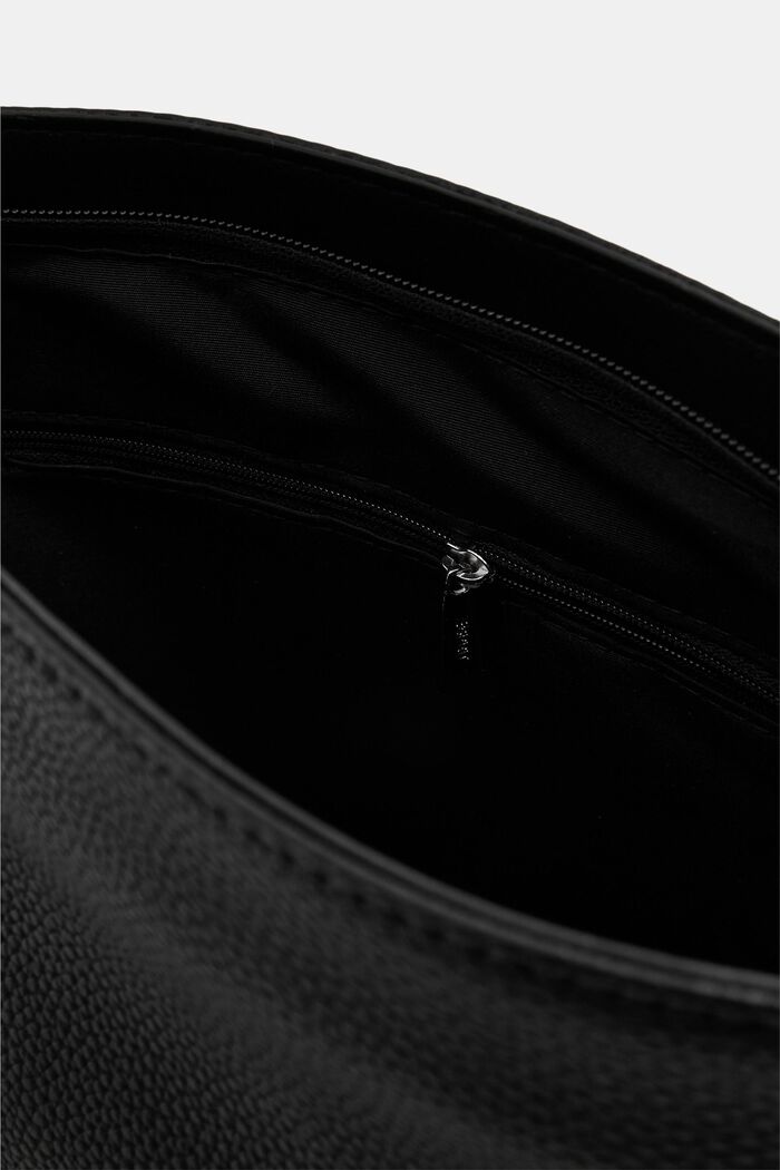 Faux leather shoulder bag, BLACK, detail image number 3