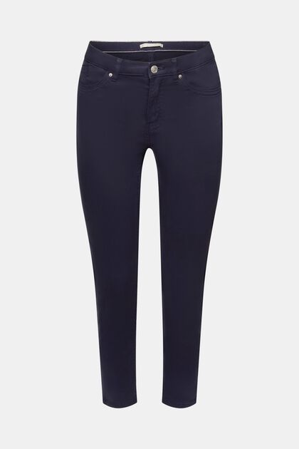Mid-rise cropped leg stretch trousers