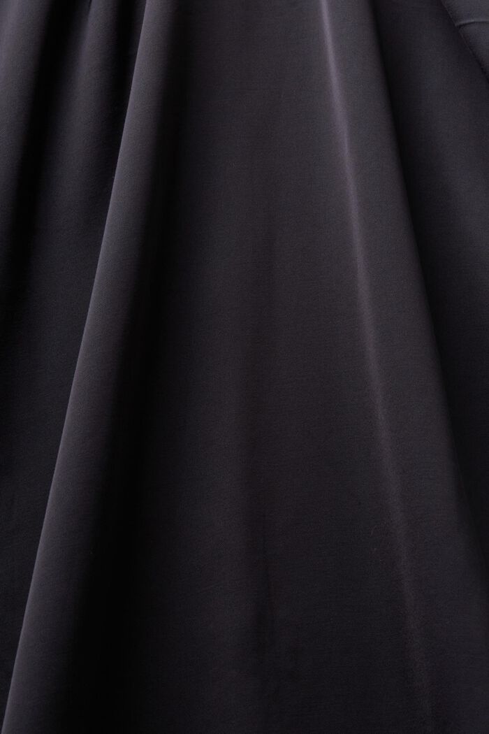 Satin Sleeveless Shift Dress, BLACK, detail image number 4
