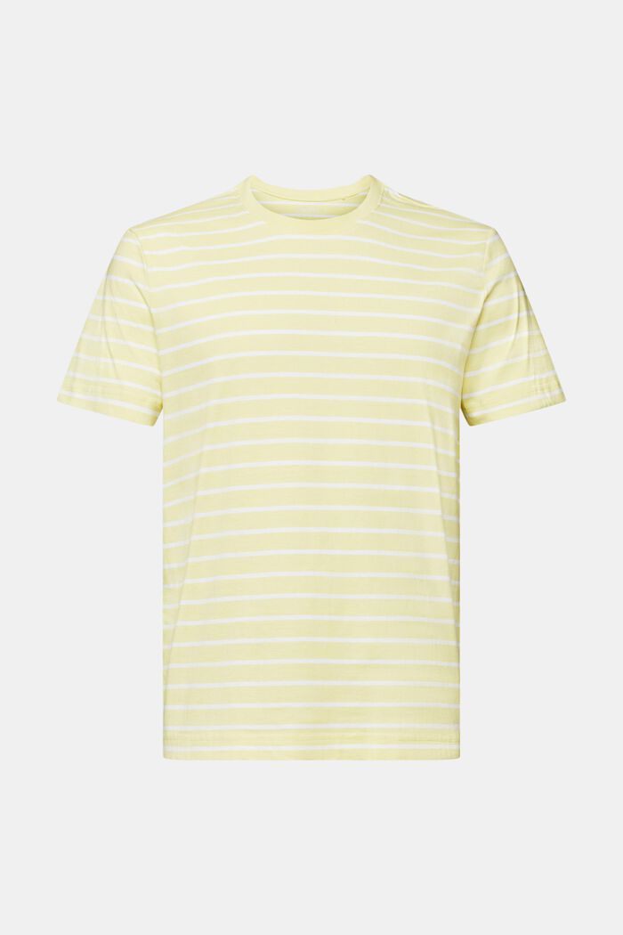 Striped Cotton Jersey T-Shirt, LIME YELLOW, detail image number 6