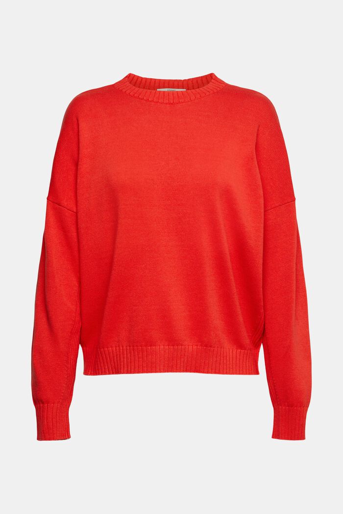 Knitted relaxed fit jumper, RED, detail image number 2