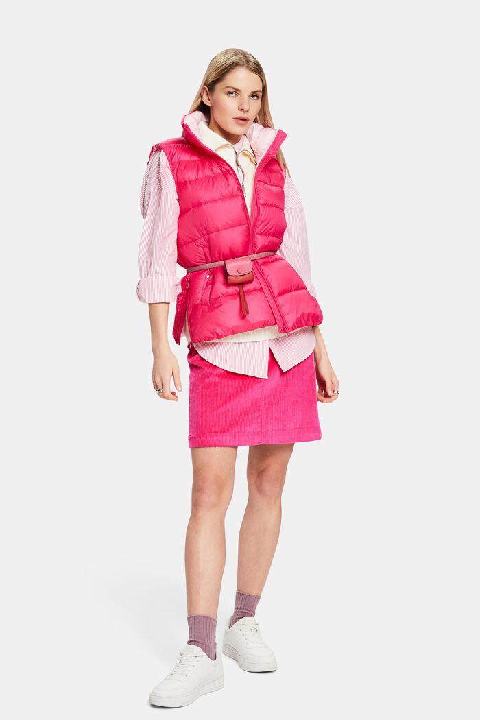 Padded Water-Repellent Vest, PINK FUCHSIA, detail image number 1