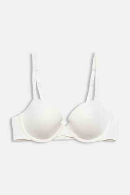 Recycled: lace trim padded bra