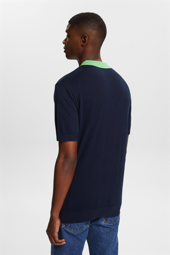 Knit Short-Sleeve Polo Shirt, NAVY, detail image number 2
