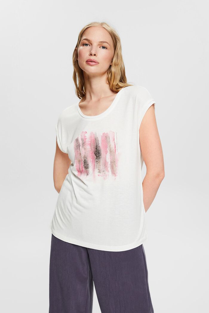 Glitter print T-shirt, LENZING™ ECOVERO™