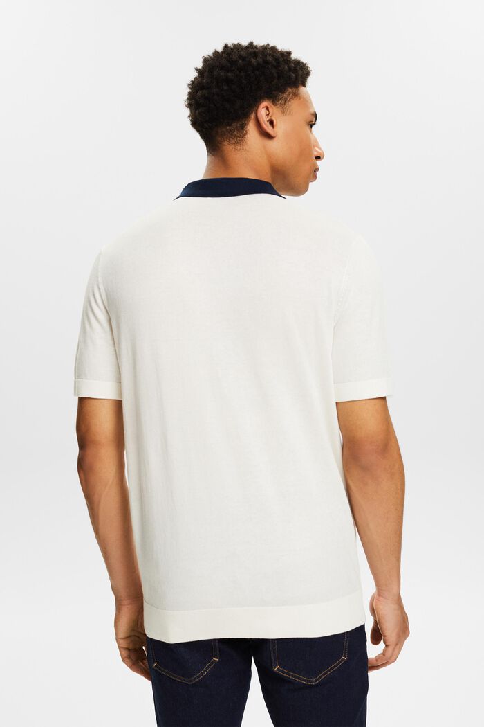Knit Short-Sleeve Polo Shirt, OFF WHITE, detail image number 2