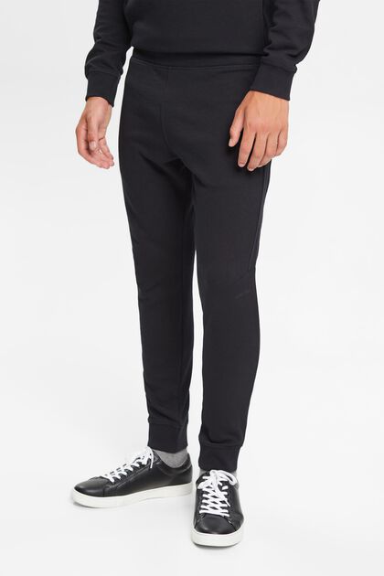 Textured joggers, BLACK, overview