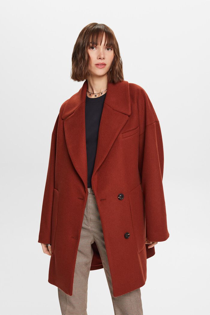 ESPRIT - Recycled: blended wool coat at our online shop