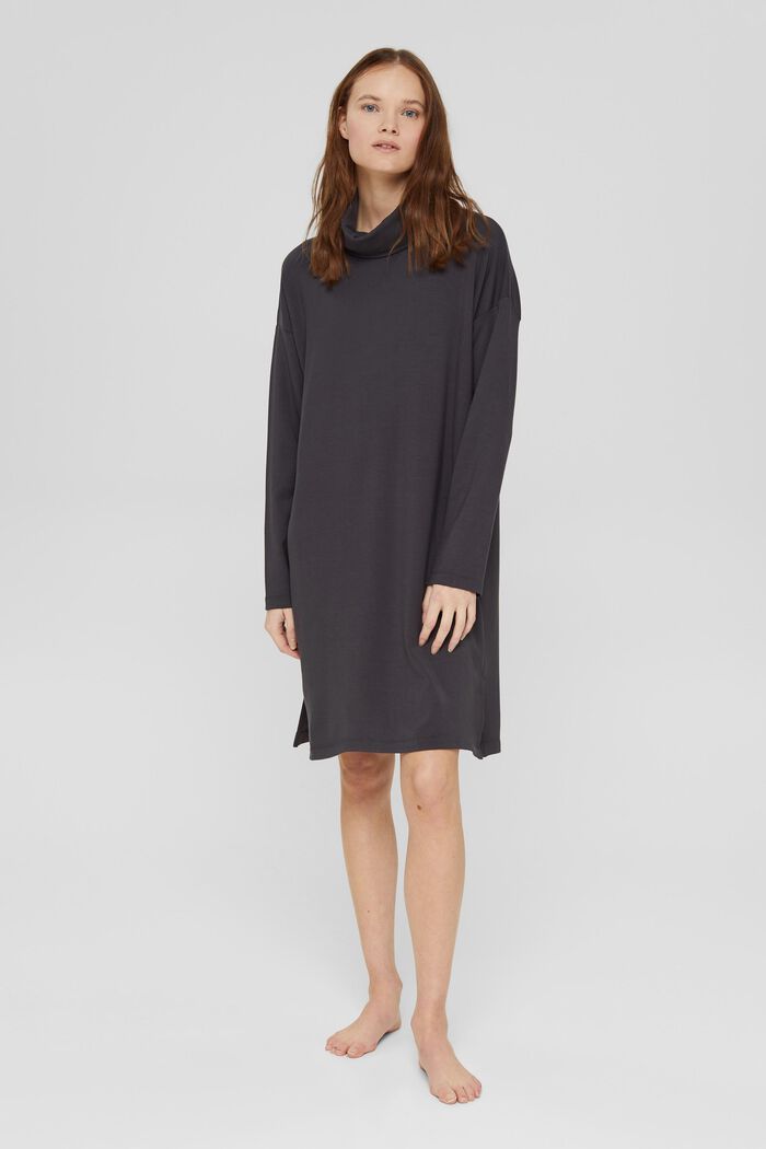 TENCEL™: Jersey dress with a polo neck