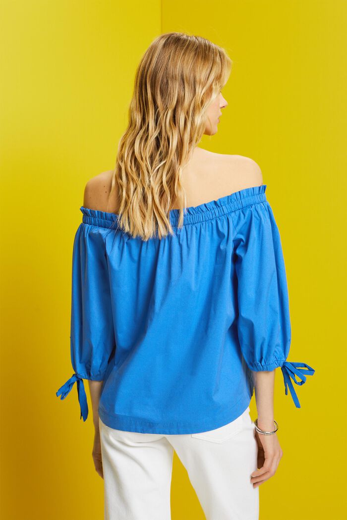 Off-shoulder poplin blouse, BRIGHT BLUE, detail image number 2