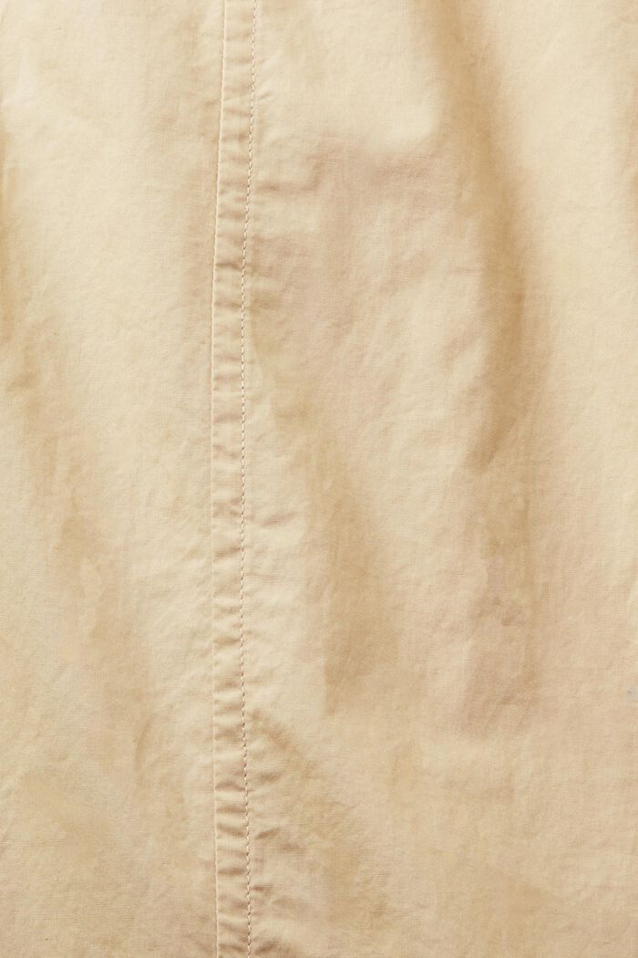 Tie Waist Cotton Poplin Shirt Dress, SAND, detail image number 6