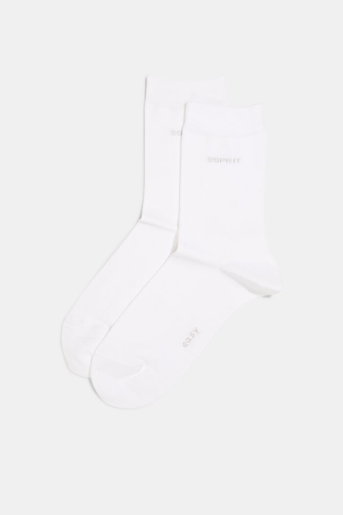 Double pack of socks made of blended organic cotton, WHITE, detail image number 0