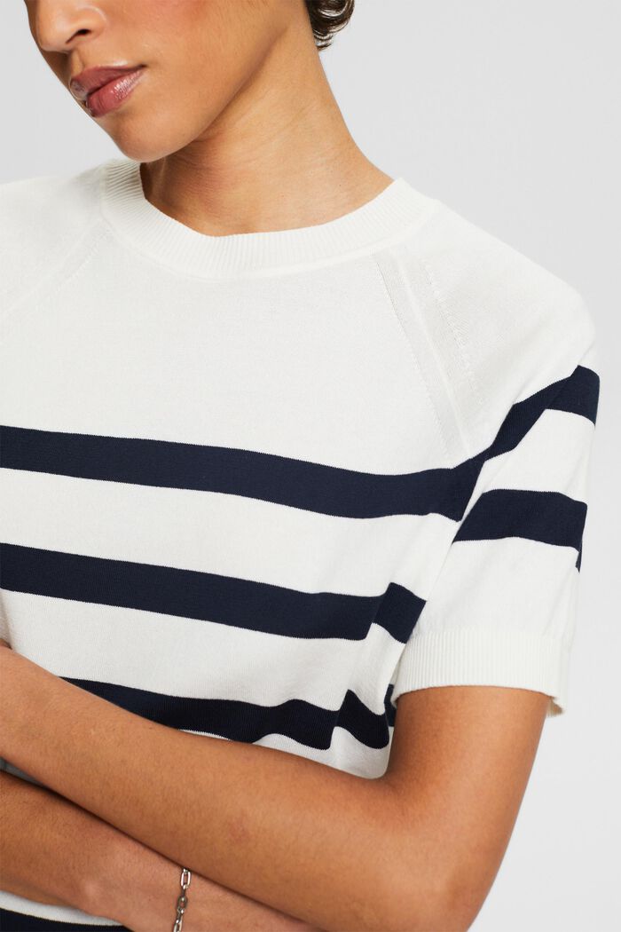 Striped Cotton Top, OFF WHITE, detail image number 2