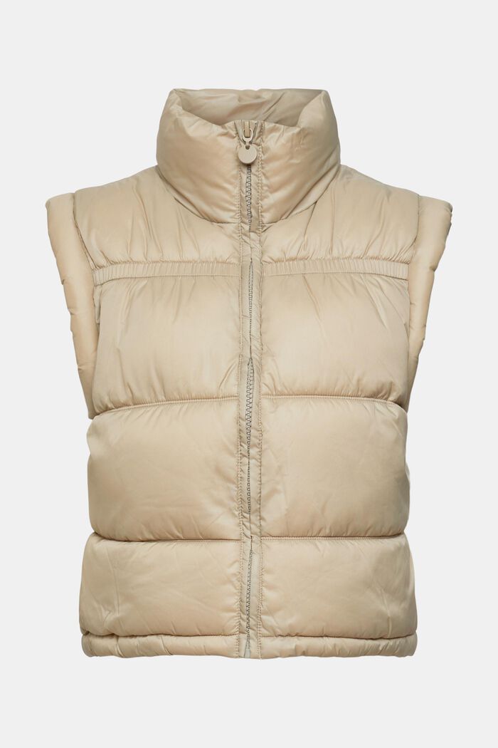 Quilted body warmer with high neck