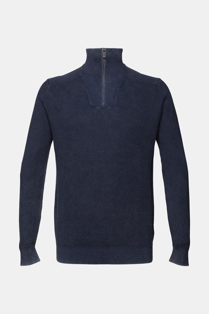 Half-zip jumper, 100% cotton, NAVY, detail image number 5