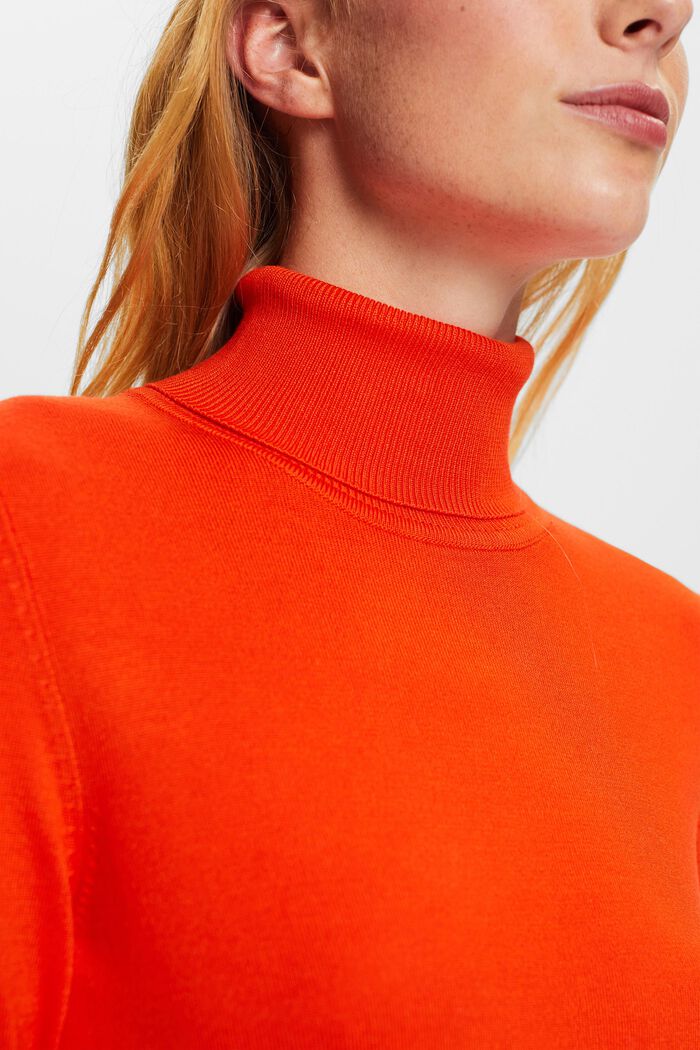 Long-Sleeve Turtleneck Sweater, BRIGHT ORANGE, detail image number 3