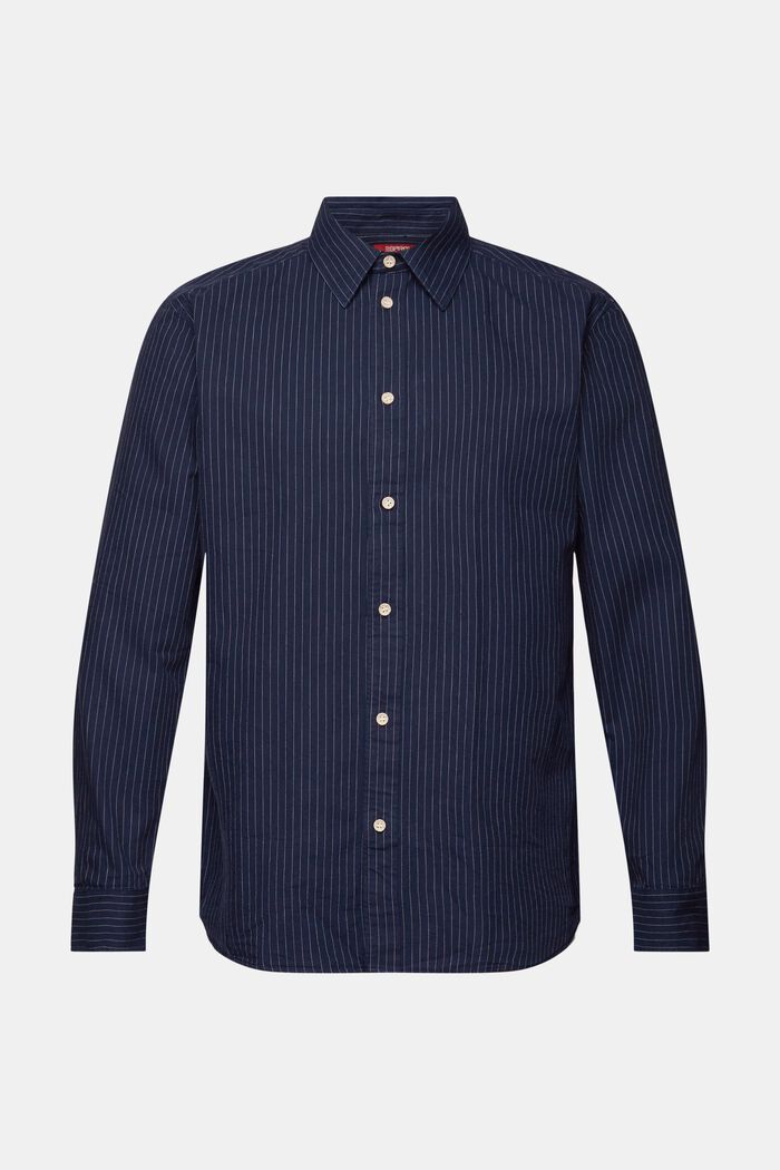 Pinstriped twill shirt, 100% cotton, NAVY, detail image number 5